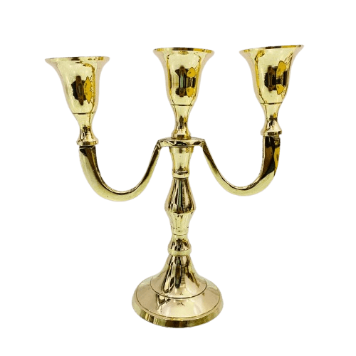 BRASS 3 STICKS CANDLEBRA HOLDER